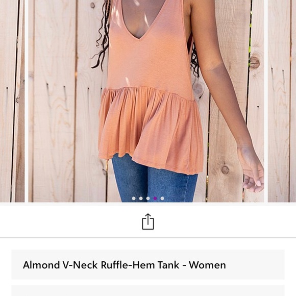 Rags to Riches almond ruffled tank - Picture 2 of 5